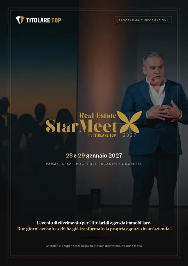 La copertina del programma di Real Estate StarMeet 2027
